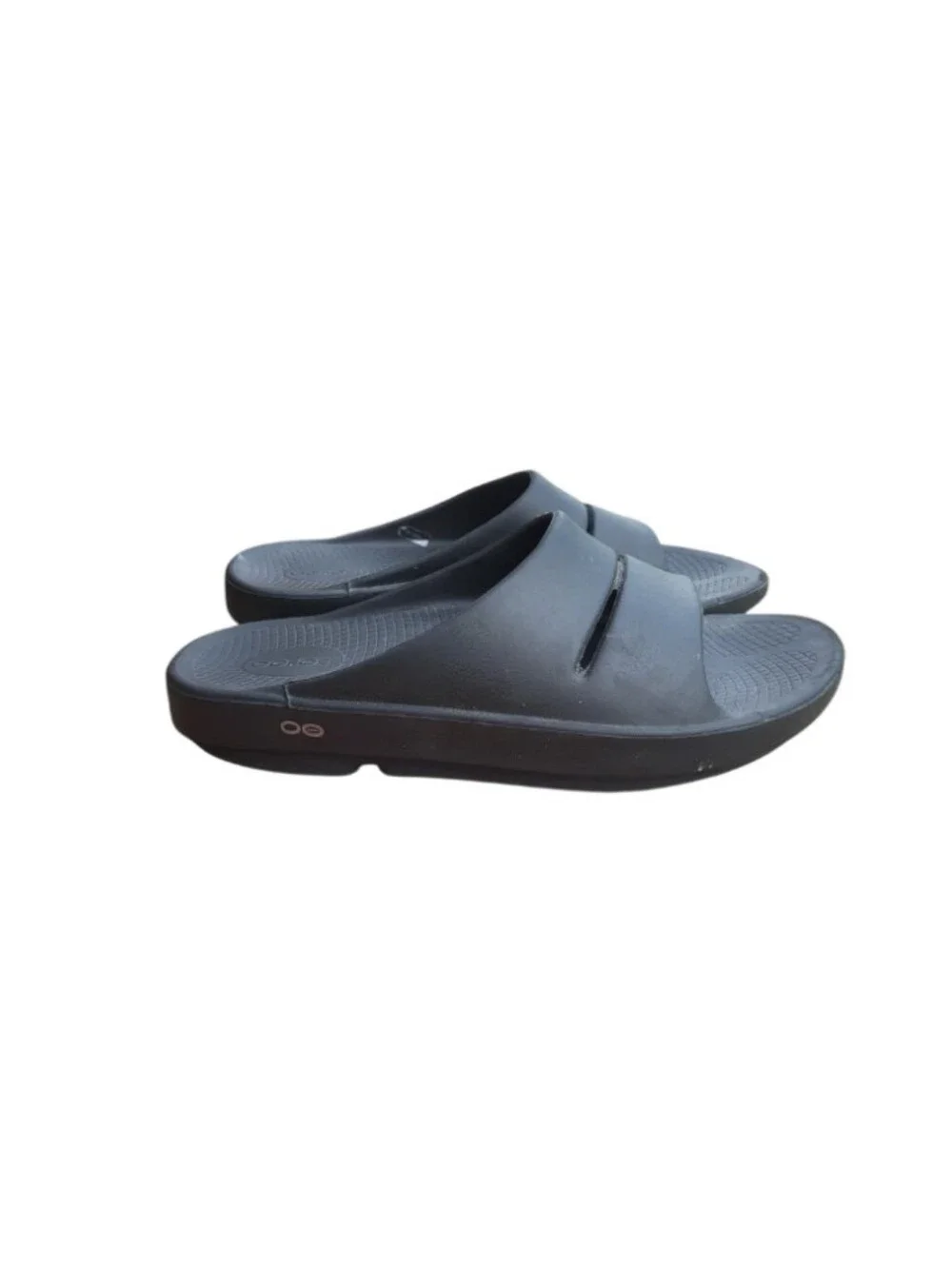 OOFOS OOahhh Original Recovery Foam Slip Summer Athletic Walk Slide Black Men 10
